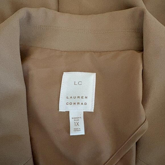 LC Lauren Conrad Blazer Womens Size 1X Camel Tan 1 Button Jacket Office Casual - Picture 6 of 10